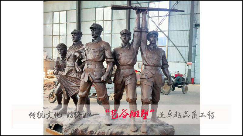 纪念抗战八路军红军战士人物雕塑_搜狐网