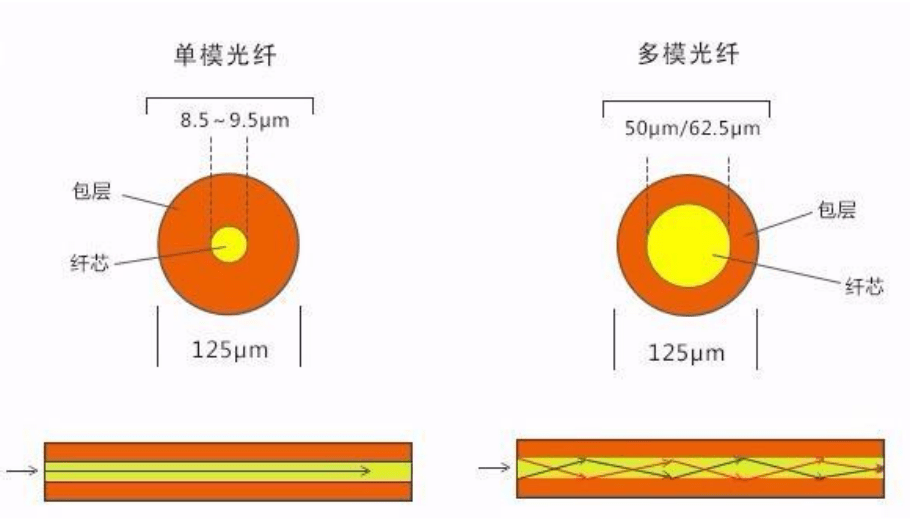 单模光纤与多模光纤有何区别?_传输_直径_领域