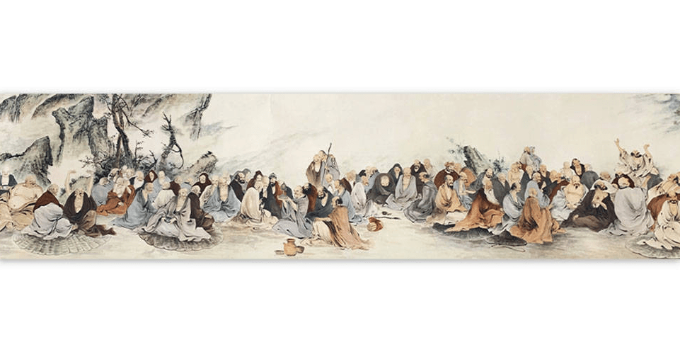 沈周 五百罗汉图_绘画_佛祖_场景