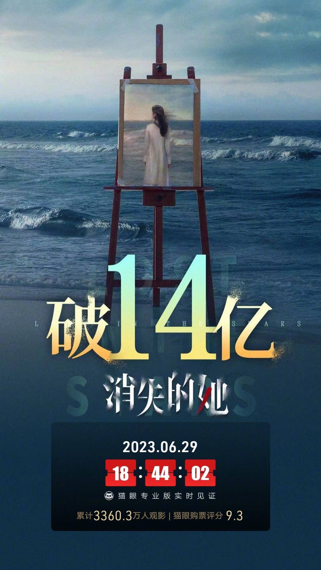 《消失的她》即将超越“熊出没”晋级2023内地票房榜前三 ，上映8天票房破14亿 