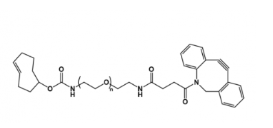 結構式:產品簡介:tco-peg-dbco是一種多功能分子化合物,通過將peg修飾