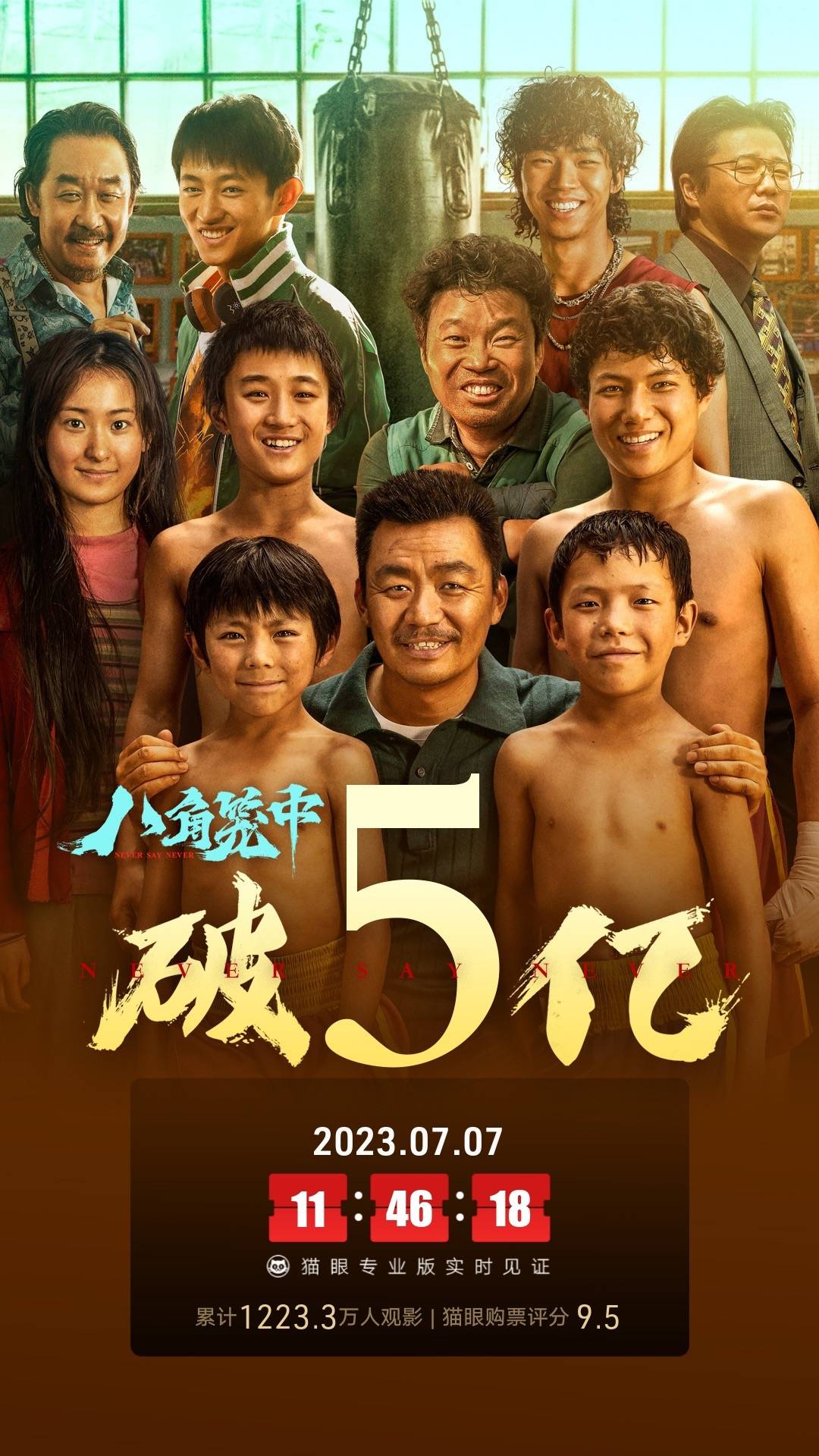 王宝强自导自演电影《八角笼中》上映2天累计票房破5亿 观影人次达