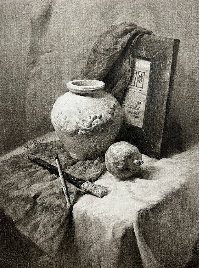 素描静物的六个要点及步骤分析讲解_画面_整体_透视