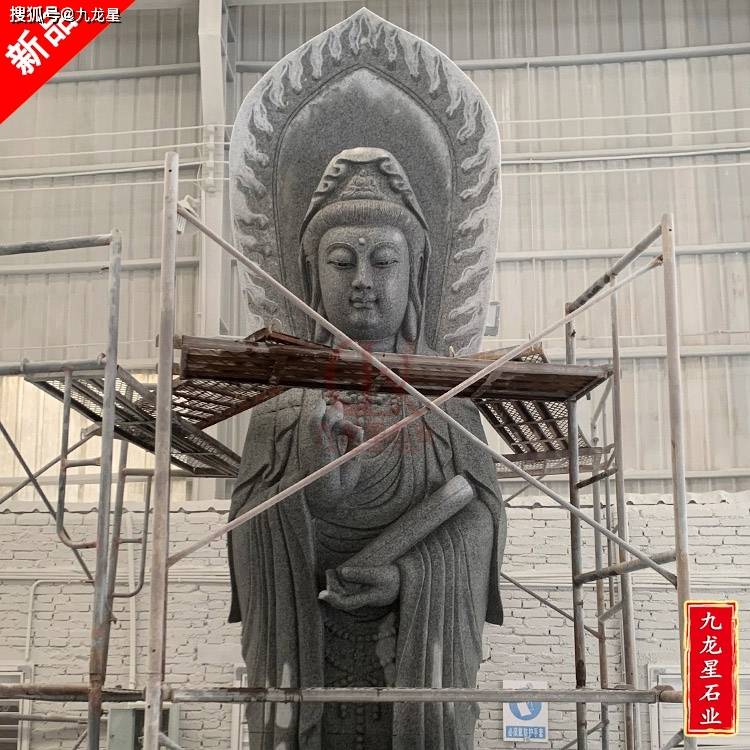 石雕三面观音像雕刻寓意三面观音石像图片欣赏_搜狐网