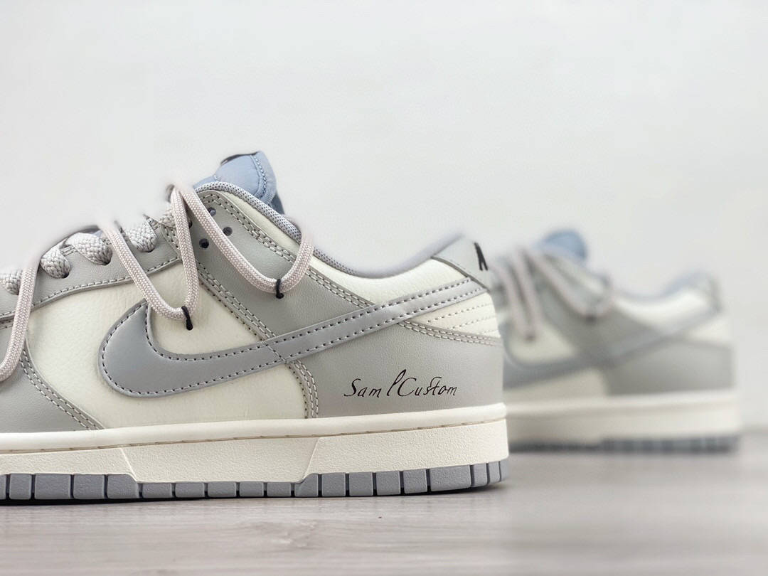 耐克nike dunk low 极简工业灰白银勾绑带低帮板鞋_银色_鞋子_灰白色
