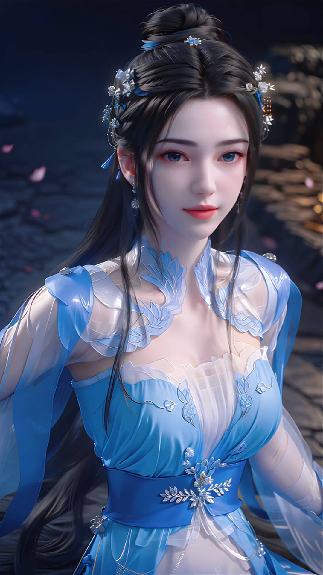 国漫女神李慕婉ai手机壁纸:疑是仙女下凡来,回眸一笑胜星华_水印