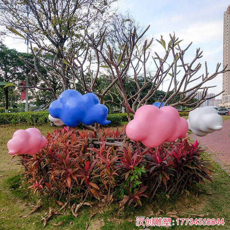 玻璃钢仿真云朵雕塑_艺术_材料_效果