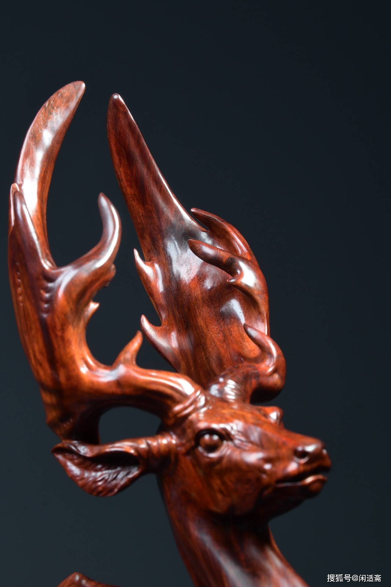 福禄添寿,小叶紫檀,祥鹿摆件_木雕_件祥_寓意