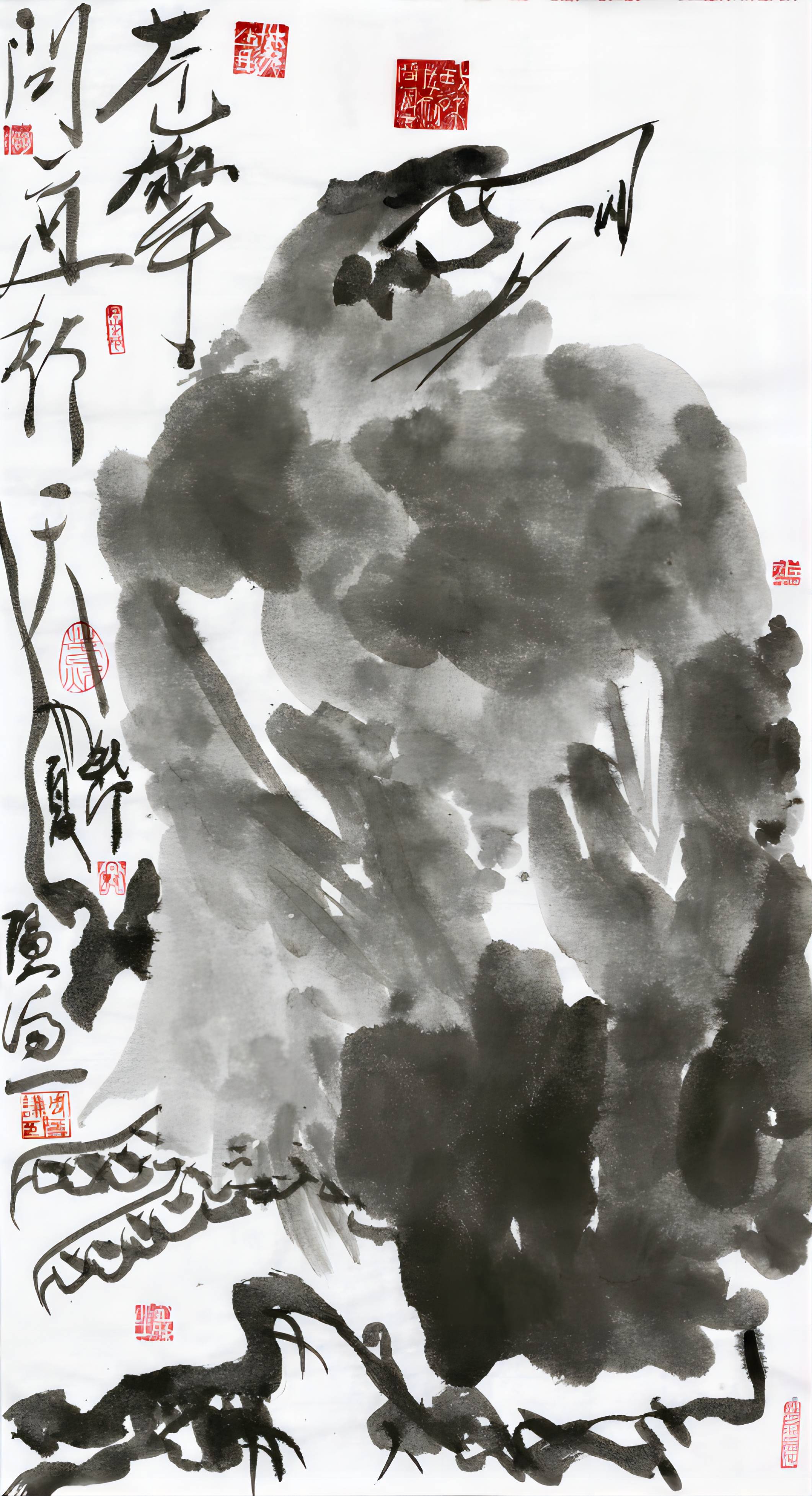 大写意花鸟画家周隐谦笔下的鹰"雄浑大气,气魄纵横"_cm_作品_先生