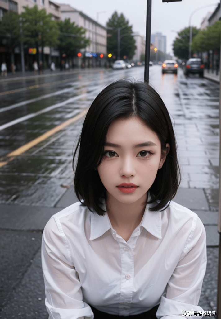 高清美女壁纸:颜值绝佳,身材极好的街头女神_雨水_百褶裙_黑色