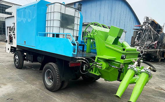 混凝土车载(双喷头)湿喷台车的工作原理和技术优势