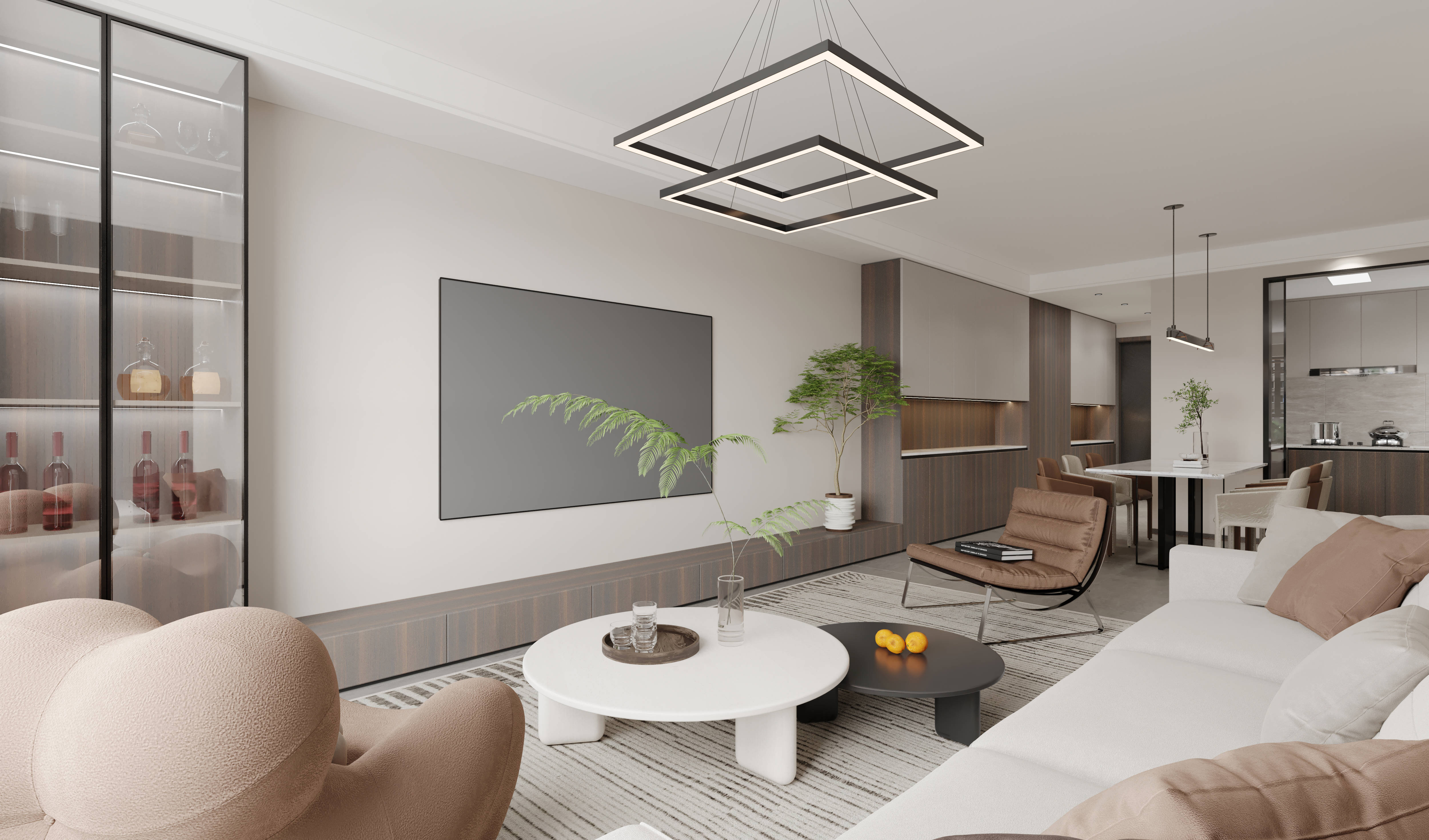 一面墙,功能与装饰的完美融合_收纳_电视柜_视觉