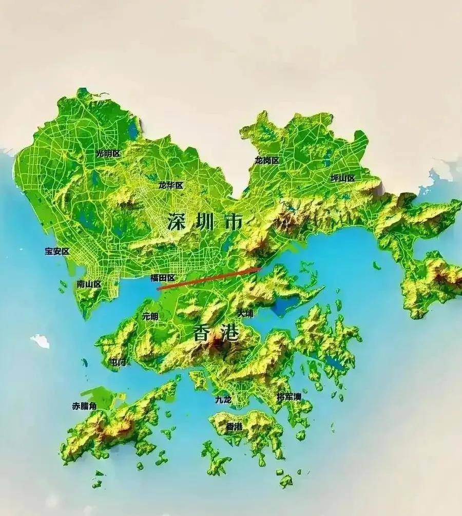 深圳地形图 放大图片