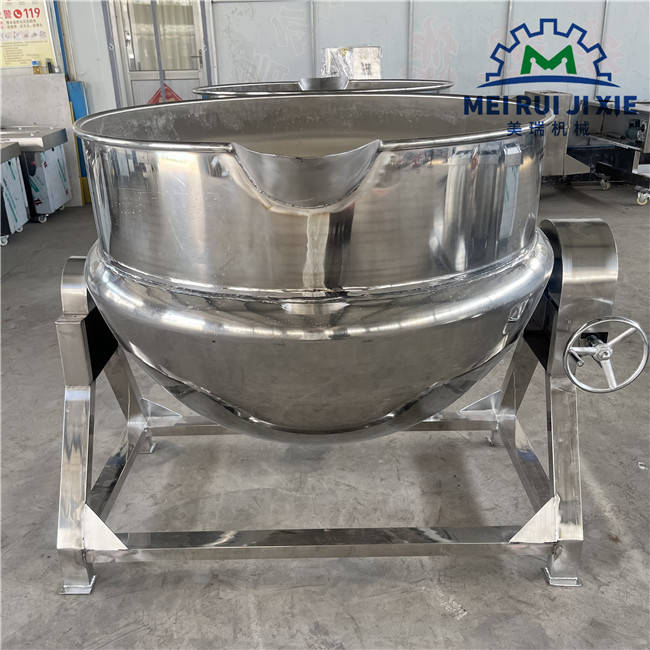 燃气式搅拌夹层锅 600l蒸汽加热夹层锅 高效率卤煮夹层锅现货_维修