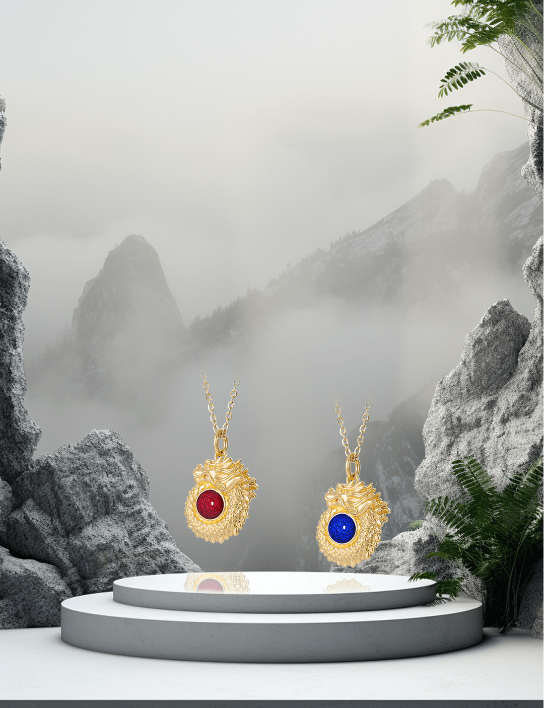 孔氏黄金珐琅宝石龙珠系列项链——祥龙飞天,聚财转运_象征_中国