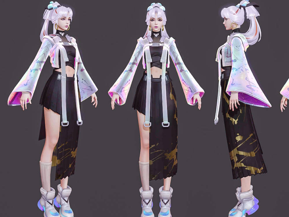 天狼绘梦者皮肤设计图超美?看到3d视角下的颜值,玩家:这个村姑是谁