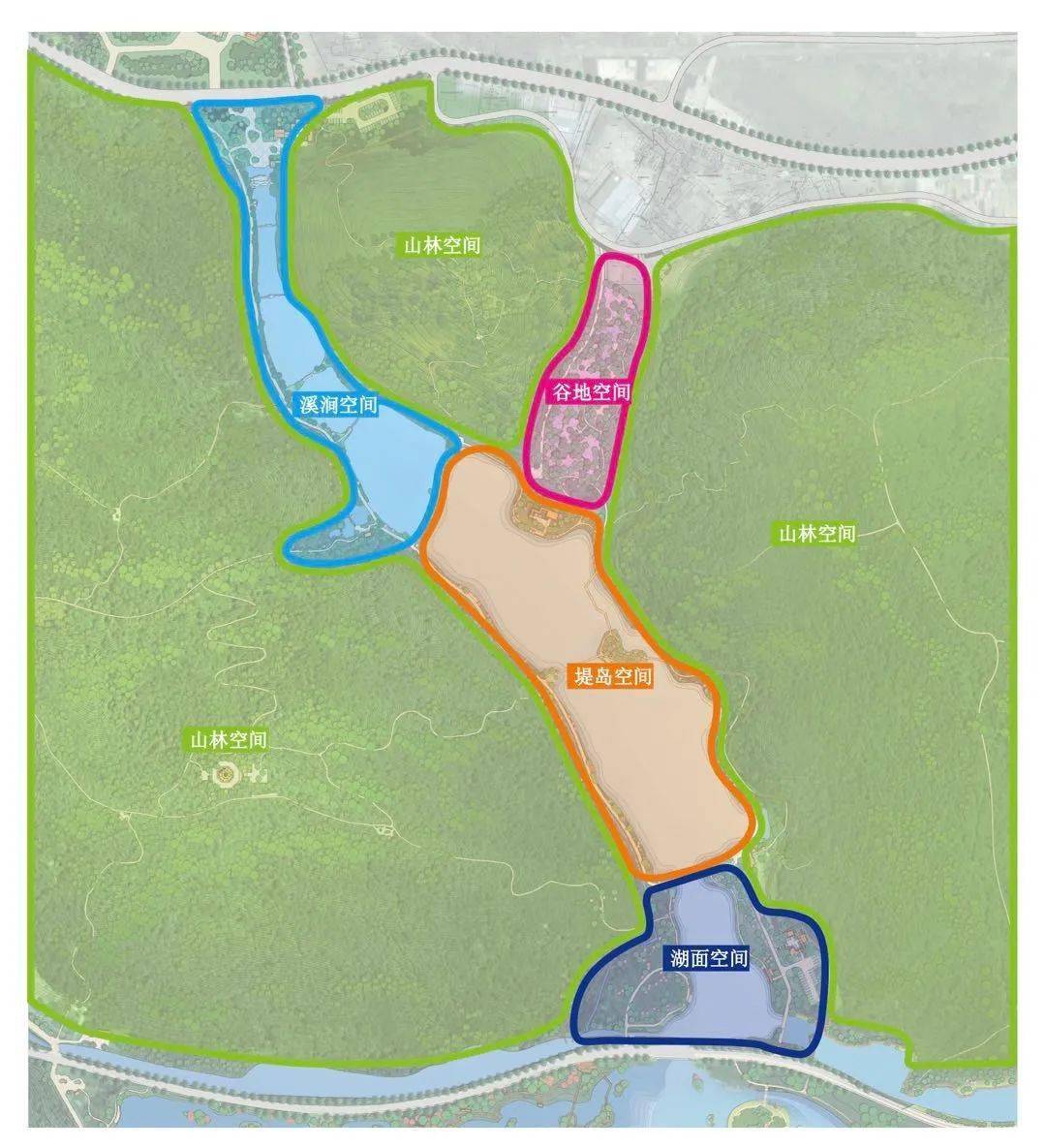 公园位于杭州市西湖区 双浦镇铜鉴湖北侧  ,以自然山水为基底,以谷地