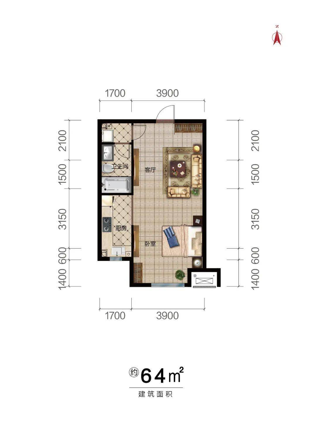 (泽信·旭园公寓64㎡户型图)(泽信·旭园公寓77㎡户型图)安家泽信·旭