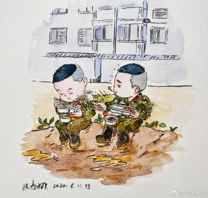 暖心全職媽媽插畫師創作武警官兵救災感人瞬間