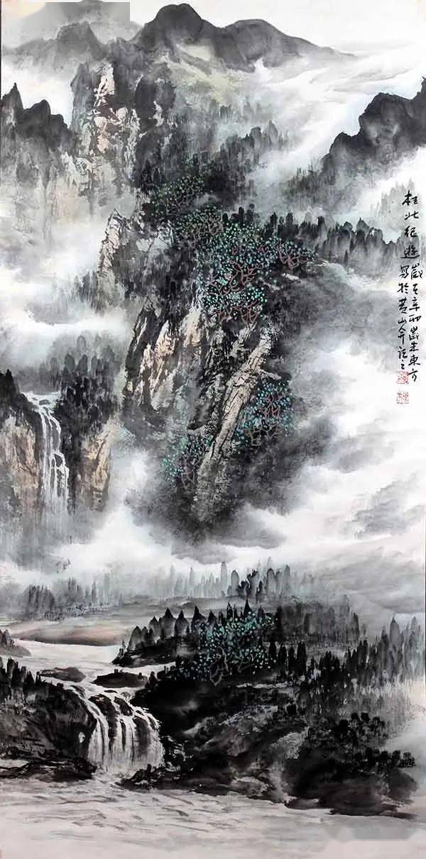 刘东方山水画作品:桂北记游(四尺竖2011年)中国山水画艺术网声明:中国