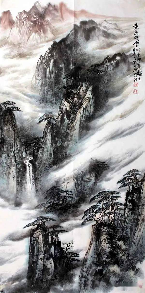 艺海拾贝山水画家刘东方作品系列网展望峰听泉