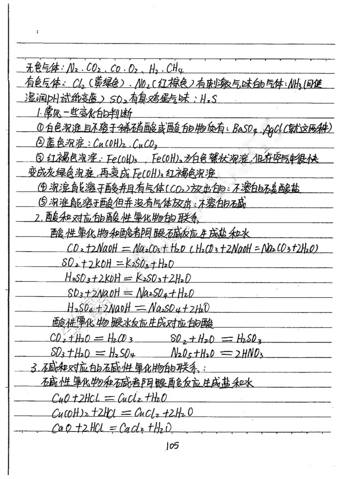 【物理化学】学霸中考化学手写笔记,全是考试重点!