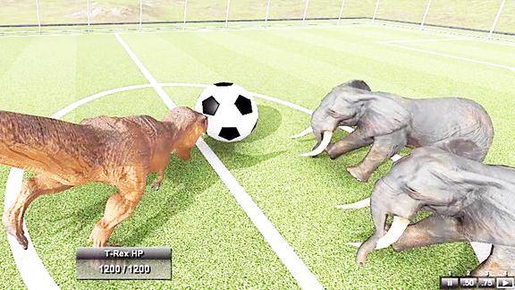 大象vs霸王龙踢足球