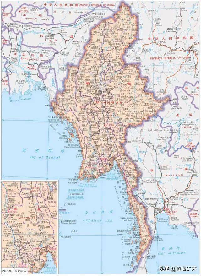 缅甸翡翠矿区高清地图图片