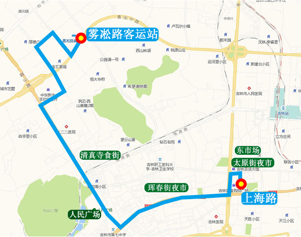 吉林市808公交车路线图图片