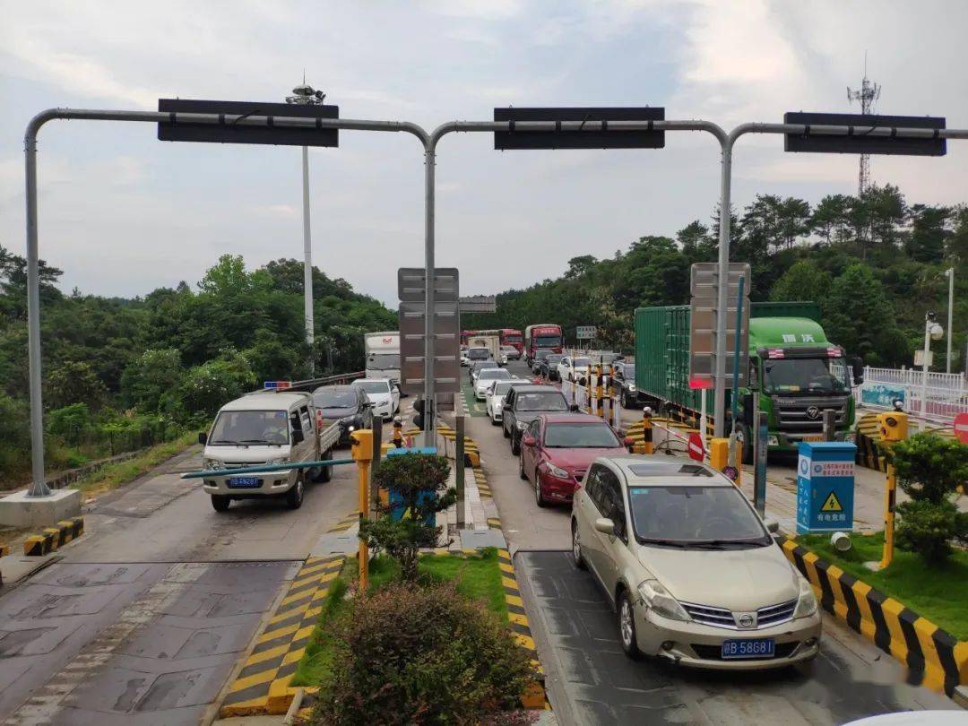 宁都收费站排长龙,建议广大车主前往宁都西收费站上下高速.