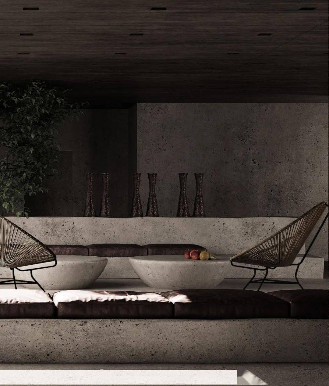 rough wabi sabi粗糙的侘寂,藤编,水泥墙,木质……这些自然又自然的