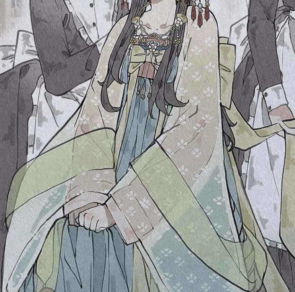 多人闺蜜头像,插画手绘头像,古风头像,女生头像