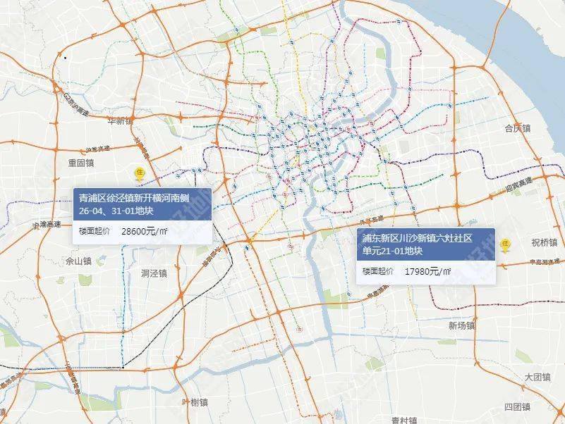 (最新公告)上海青浦,浦東新區招掛2宗宅地,總起價37.8億元