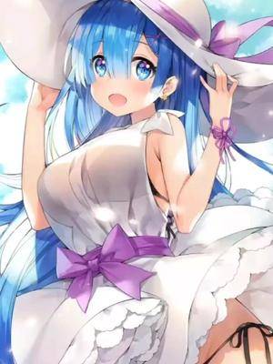 送你一张动态壁纸蕾姆走去海滩游泳去