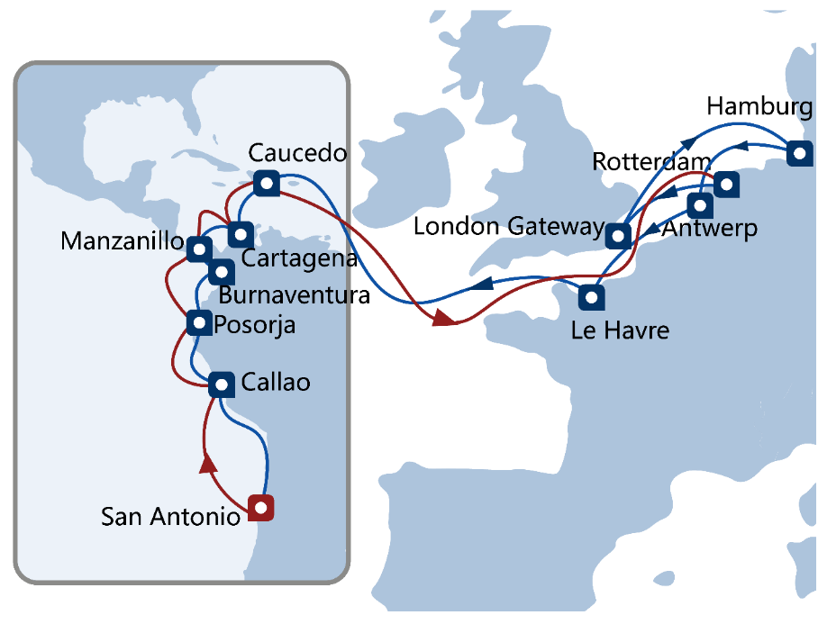 北美大陆桥路线图图片