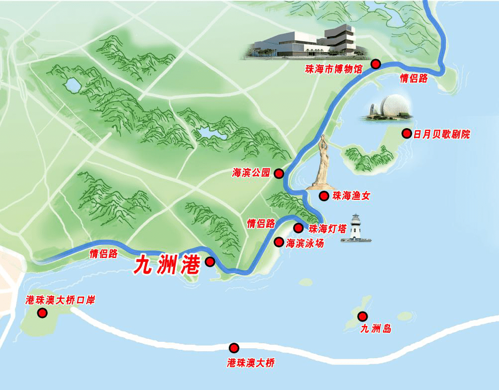 海滨公园路线图图片