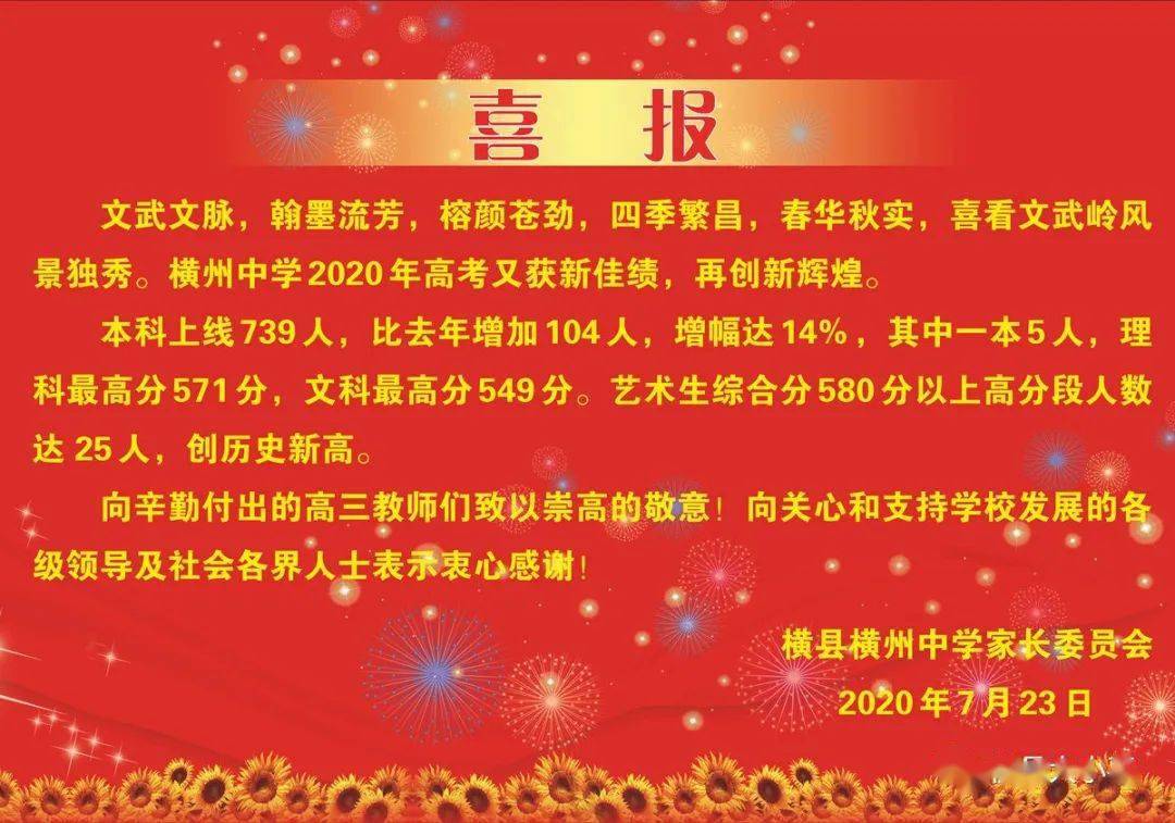 放榜啦!横县三大高中,发出首份"喜报"