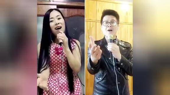 安徽蒙城牛肉汤妹子李莉和帅哥合唱一首你不来我不老好听