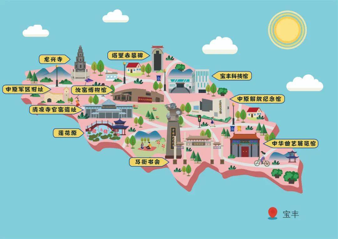 平顶山学院教师出品创意版文旅地图:大美鹰城动起来