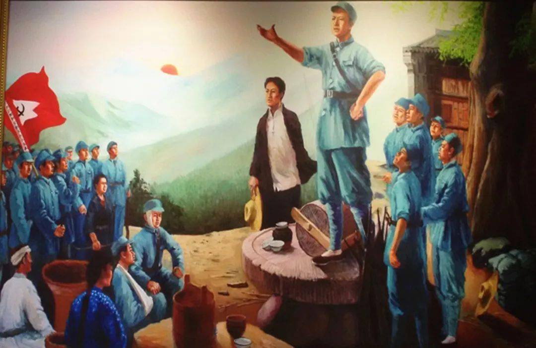 太阳寺改编油画▲现任县志办主任,时任两当兵变暨红军长征过两当编撰