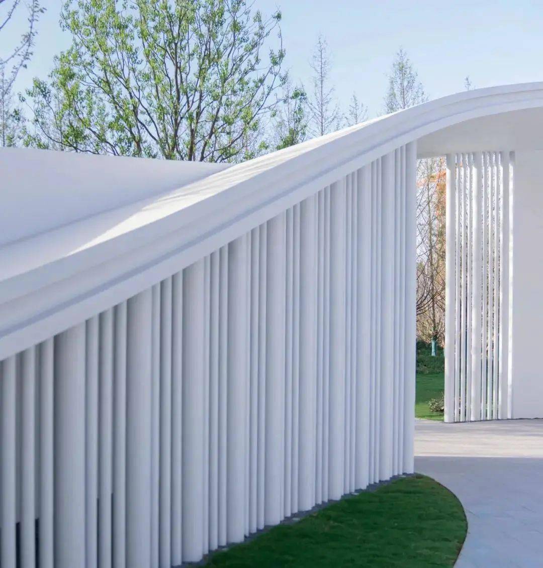 回头遥望,透过一片水杉林,隐隐能够看到入口处的月色廊架,似乎像那段