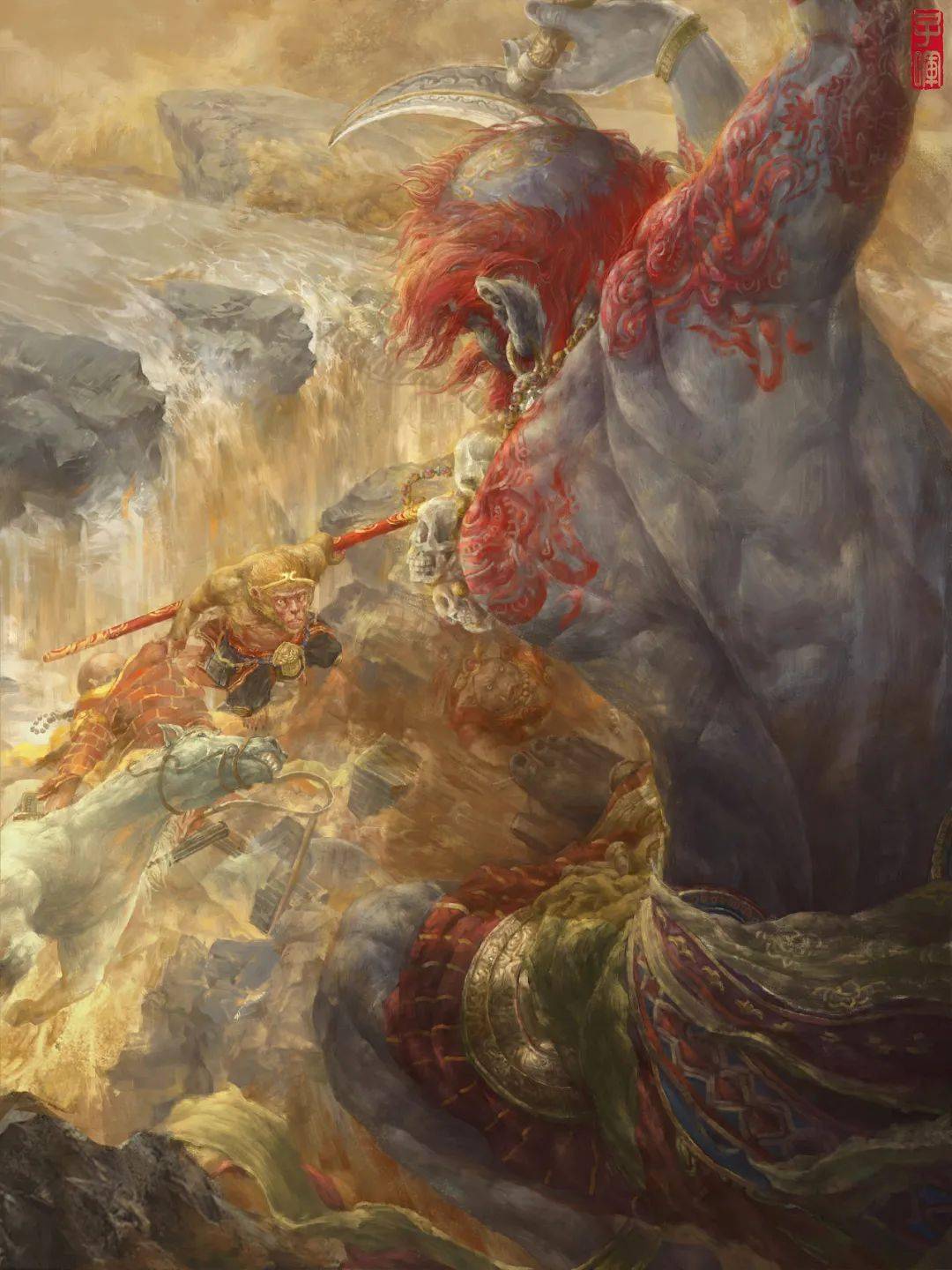 他最初的创作灵感是源于做西游系列时的参考文献,而后期则主要是在