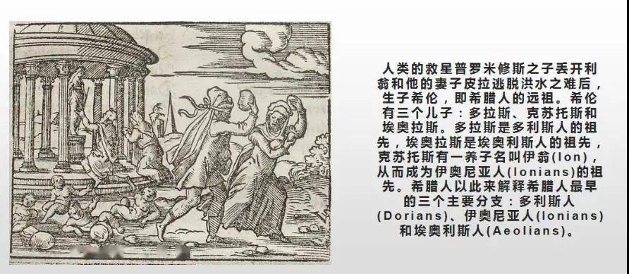古希腊人的始祖是为人类偷来火的普罗米修斯,大洪水后他的儿子丢开利