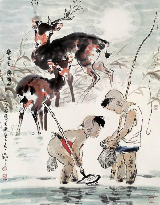 国画童真童趣图好萌