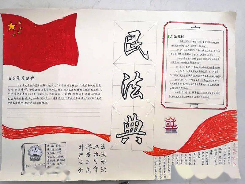 巧手绘海报普法在身边来看孩子们心中的民法典