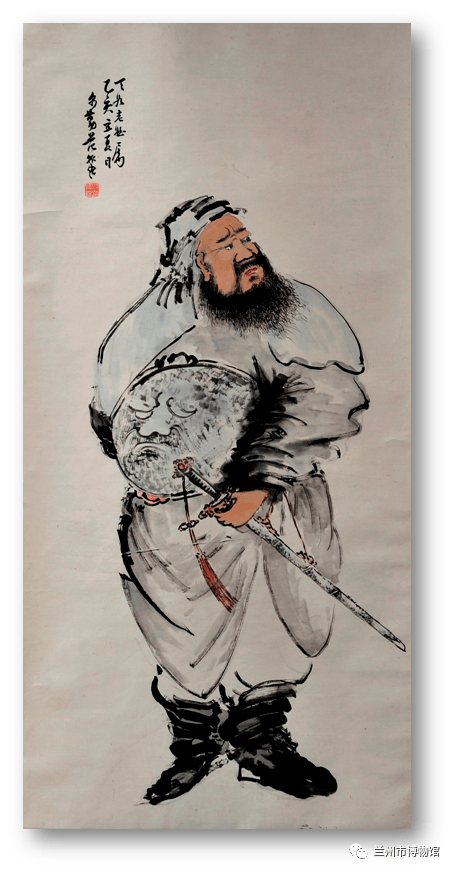 范振绪 虬髯客图轴133x66 cm三级(会宁县博物馆)红军长征图卷(局部一)