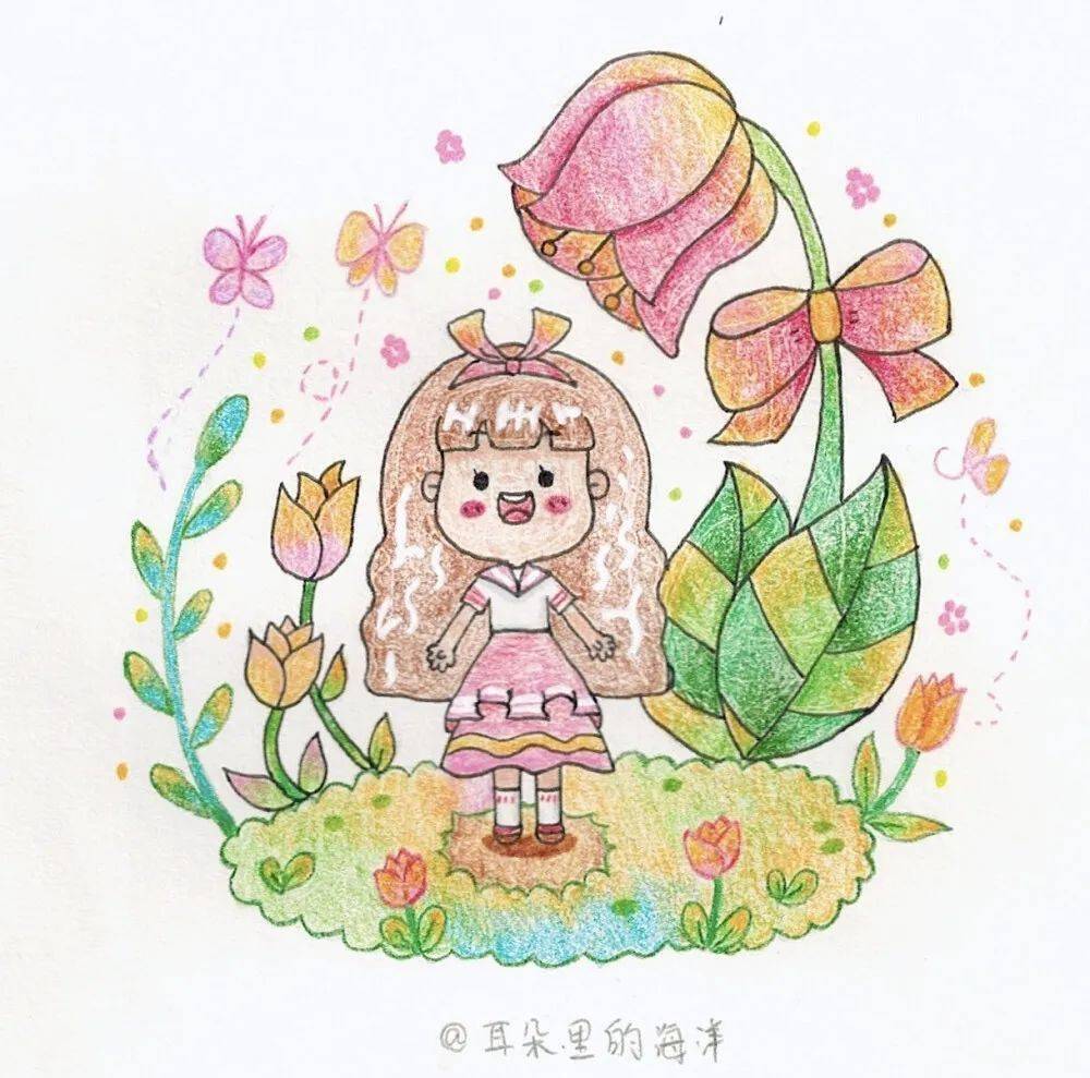 【彩铅手绘】清新可爱的彩铅手绘人物