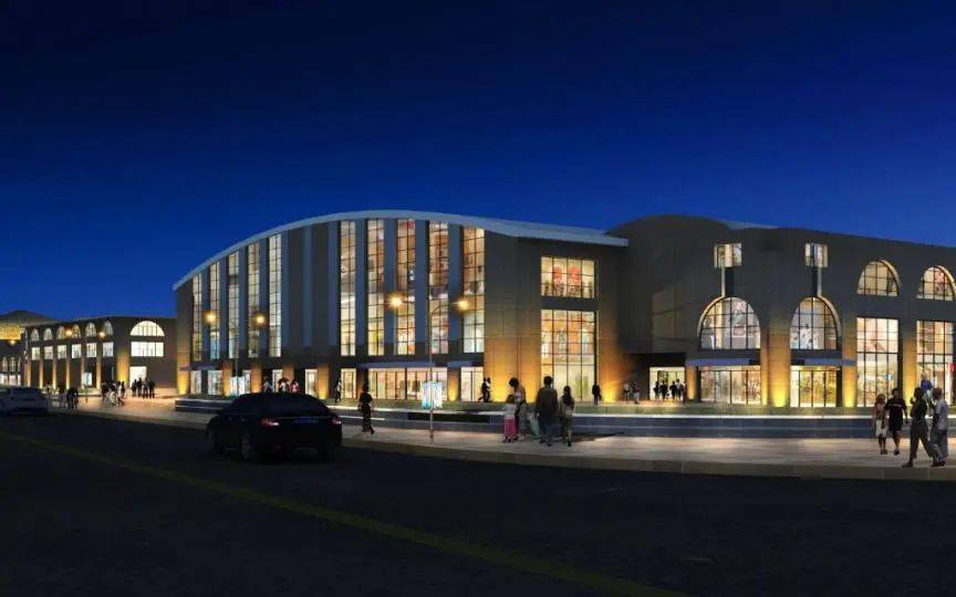 松江新城站夜间景观改造完成璀璨灯光点亮黑夜