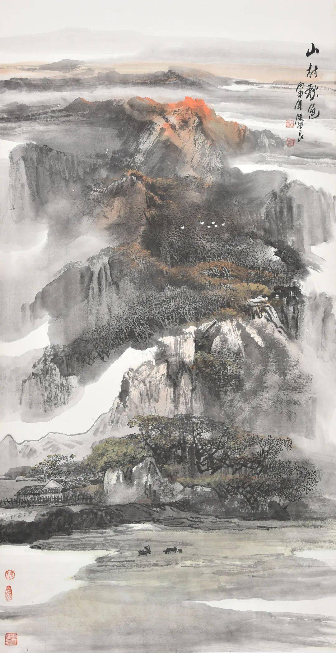 2008年65×65cm国画《夏风》陈学良——陈学良山水国画作品墨色遇