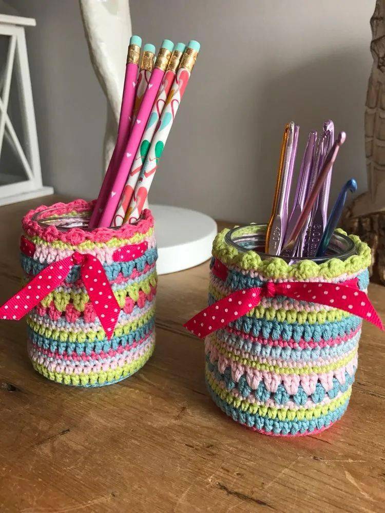 我的毛线笔筒可以治愈一切不开心包括做作业